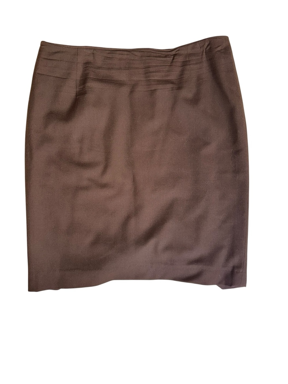 Max Mara Brown Virgin Wool Blend Pencil Skirt Size 14